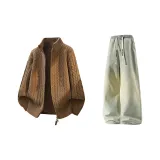 Карамель + Желтый Грязь Джинсы с Флисовой Подкладкой