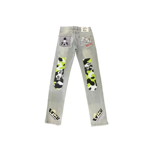 YIWANSHIDUO Светло-синий [Элегантность Универсальный Стиль] Унисекс Джинсы