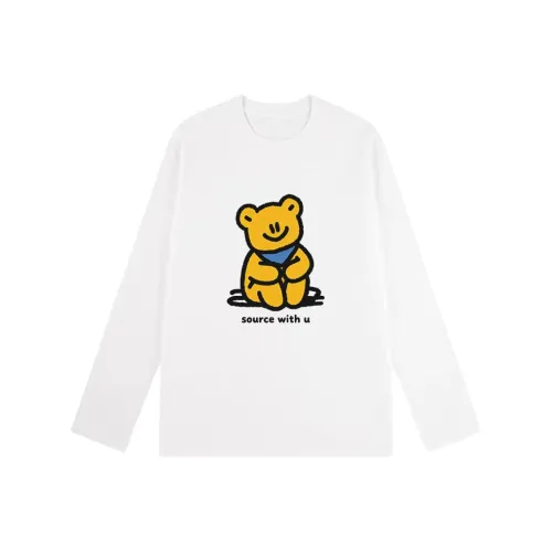 SOURCE WITH U Белый Унисекс T-рубашки