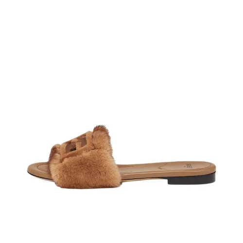 FENDI Подпись Слипоны Женские Коричневый