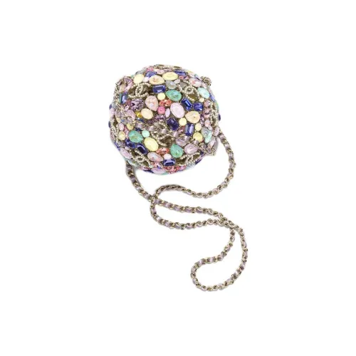 CHANEL Rhinestone Clutch Women's Multicolor