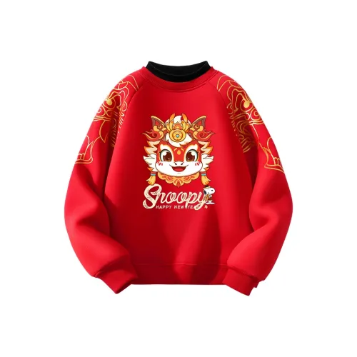 SNOOPY [Детский новогодний флисовый костюм с новогодней тематикой] Красный Nubi китайская модная тенденция Лошадь_5 Предшкольные свитшоты