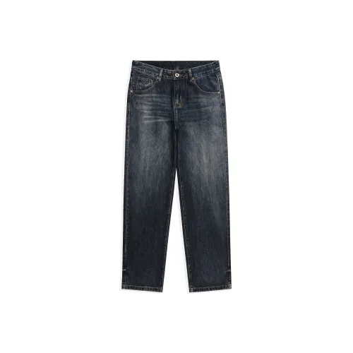 J.F.U Синий Серый Мужские Джинсы