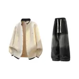 Ecru + Black Jeans Fleece-Lined  
Экрю + Черный Джинсы с Флисовой Подкладкой