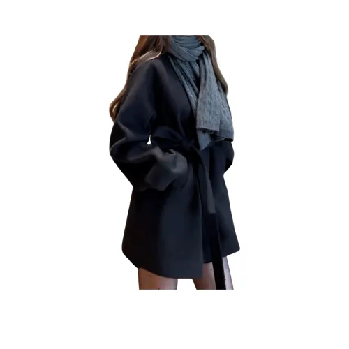 Langqing Черный Бесплатная доставка Бренд Наклеенный Женское пальто