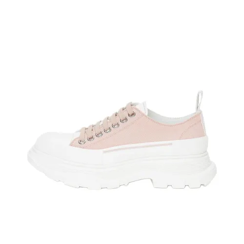 Alexander McQueen Tread Slick Low Топ Спортивная Повседневная Обувь Женская Розовая Белая