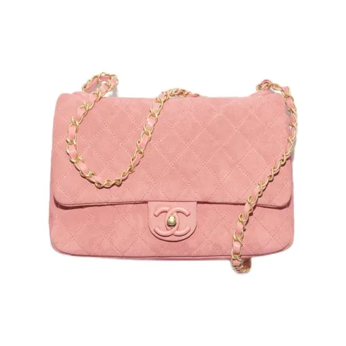 CHANEL Замша Effect с Телячья кожа и Овечья шкура Сумка на плечо Женская Розовая