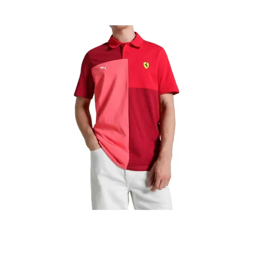 PUMA Ferrari Red Racing Track Men's Polo