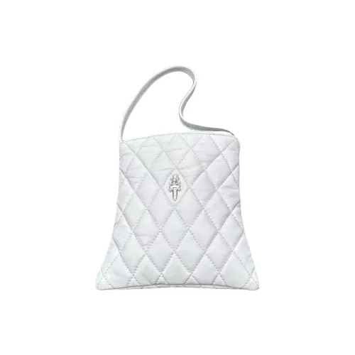 Chrome Hearts Ручная сумка с узором "Ромб" Маленькая Сумка через плечо Женская Белая