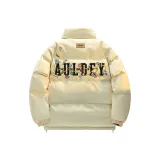 Светло-желтый, одиночный, пуховик [воротник-стойка]