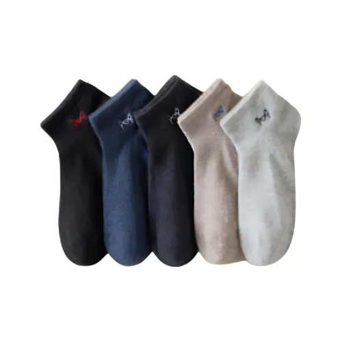 MIIOW Черный+Верблюжий цвет+Средне-серый+Темно-серый+Темно-синий Унисекс No Show Носки