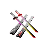 Двойное лезвие Edge [Лавовый красный + Титан серебристо-серый] Удлиненная длина - Световой меч Искра