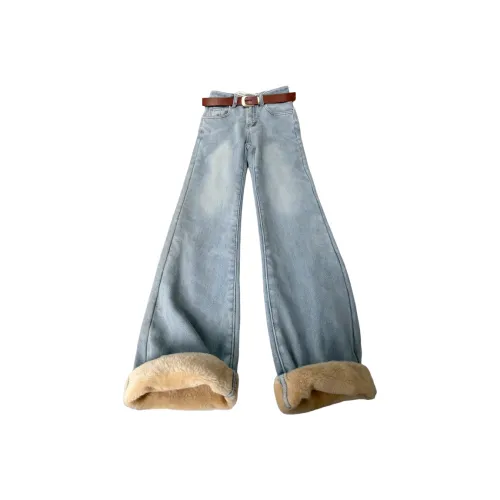 PANDA ADEVIL Винтажный Светло-Синий Джинсы Без Ремня Женские