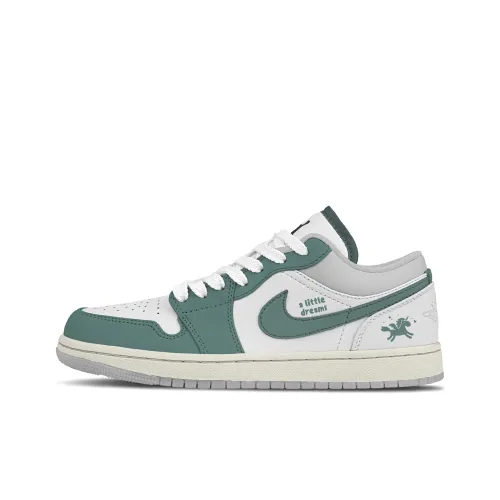 Jordan Air Jordan 1 Green Dreams Устойчивые к истиранию Низкие Баскетбольные Кроссовки Мужские