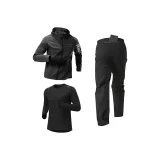 Трехкомпонентный комплект (Черное пальто + Черная облегающая рубашка с длинным рукавом + Черные штаны)