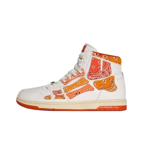 AMIRI Высокий Топ Стильный Скейтбординг Мужской Белый Оранжевый