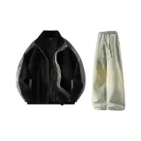 Чёрный + Желтый Грязь Джинсы с Флисовой Подкладкой