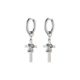 Серьги-кольца с обернутым крестом (1 пара)