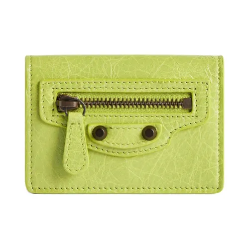 Balenciaga Le City Sheepskin Wallet Mini Women's Green