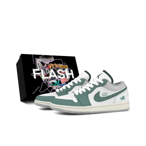 Jordan Air Jordan 1 Qing Dream Коробка Включено Устойчивый к истиранию Низкий Топ Винтажные Баскетбольные Кроссовки