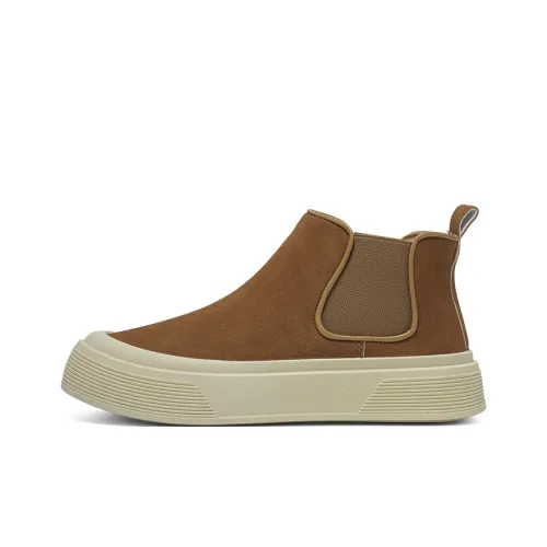 QINBU Высокие Топы Стильные Скейтбординг Повседневные Кожаные Туфли Мужские