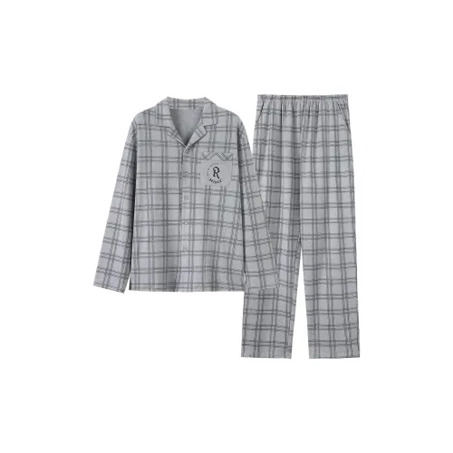 MADALLO Light Gray Men's Pajama Sets