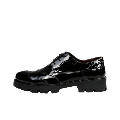 JX Fashion Minimalist Style Casual Leather Shoes Men's Black