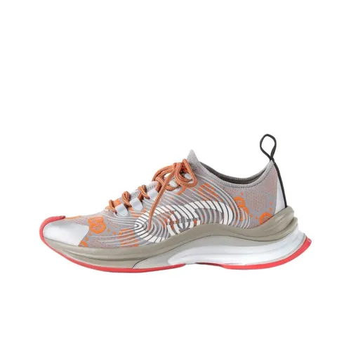 GUCCI RUN Low Топ Беговые кроссовки Женские Серый Оранжевый