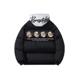 Чёрный с серым капюшоном