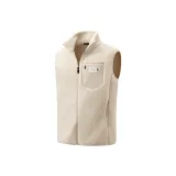 [На открытом воздухе Теплый Плюшевый Жилет] Светлый Кофейный (Mf Пиксель Логотип на груди с этикеткой)