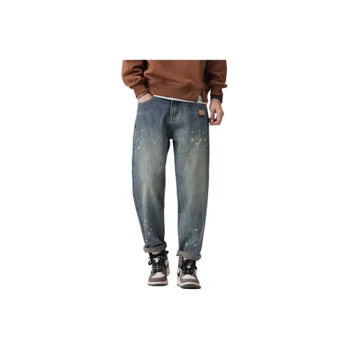 HIPHOPPUNKS Ностальгический синий с флисовой подкладкой мужские джинсы