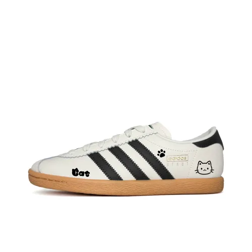 Adidas Originals Stadt Cute Girlish Cartoon Kitten Аbrasion-resistant Low Top German Army Trainers Unisex Black