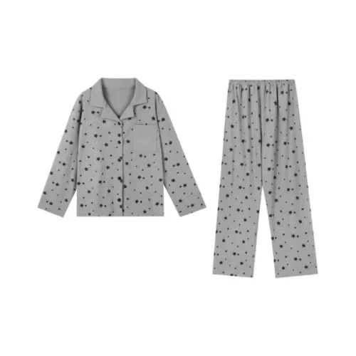 XIAOLIZI Серый Подкладочная ткань Звезды Женские Пижамные комплекты