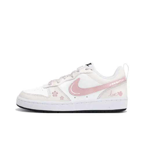Nike Court Borough Cherry Blossom Heartfelt Low Top Детские Скейтбординги Бежево-розовый Подростки