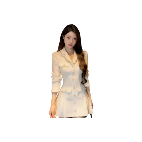 QIAOMONVHAI Длинное платье с длинными рукавами женское