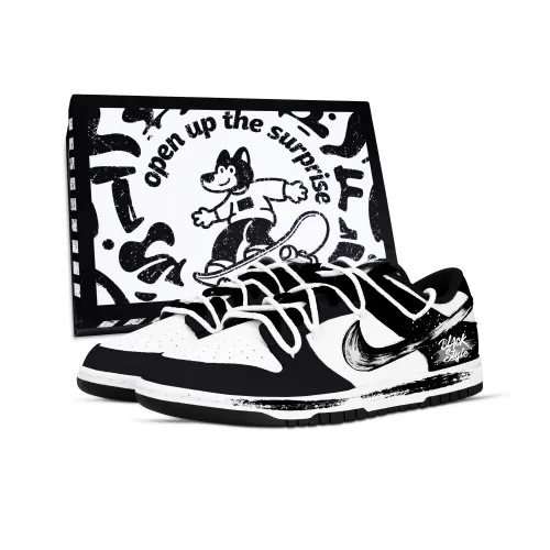 Nike Dunk Obsidian Phantom Устойчивые к истиранию низкие скейтбордические кроссовки унисекс черно-белые