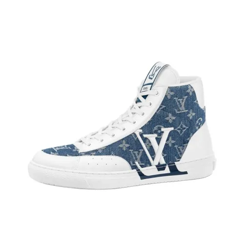 LOUIS VUITTON Charlie High Топ Стильные Скейтбординги Мужской Синий Белый