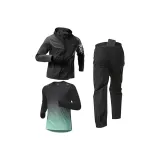 Трехкомпонентный комплект (Черное пальто + Черно-зеленое тесное пальто с длинными рукавами + Черные штаны)