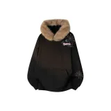 Чёрный (Коричневый меховой воротник)