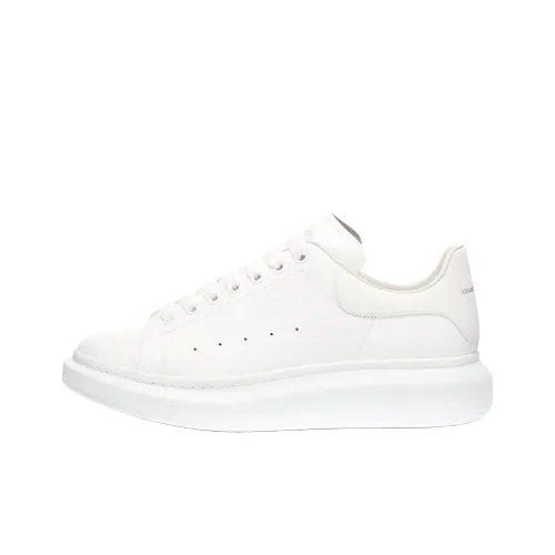 Alexander McQueen Oversized Sneaker Ночной свет Каблук TAB Низкий Топ Кроссовки для скейтбординга Мужской Белый