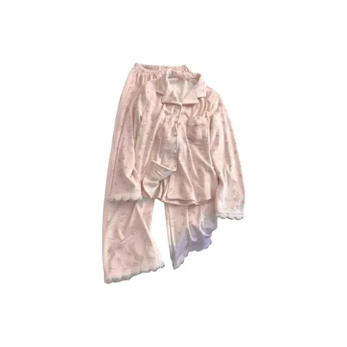 MUQINGQING Розовый комплект Женские Пижамные комплекты