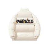 Ecru Single Cotton Down Jacket  
Экрю Одиночный Хлопковый Пуховик