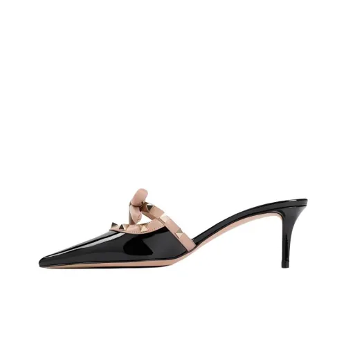 Valentino Rockstud Домашние тапочки Женские Черные