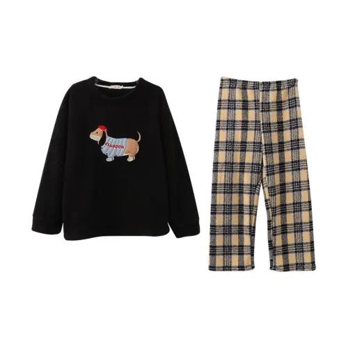 QIANSHENG Длинный Dogs Женские Пижамные комплекты