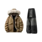 Земля Желтый+Черный Джинсы с Флисовой Подкладкой