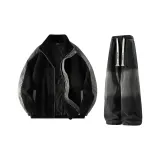 Чёрный + Чёрный Джинсы с Флисовой Подкладкой