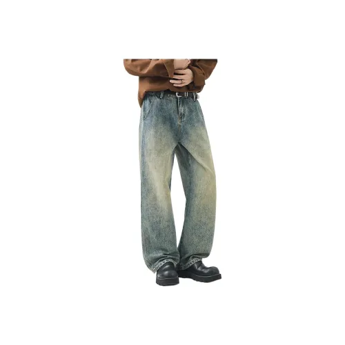 HIPHOPPUNKS Ностальгический синий с флисовой подкладкой мужские джинсы