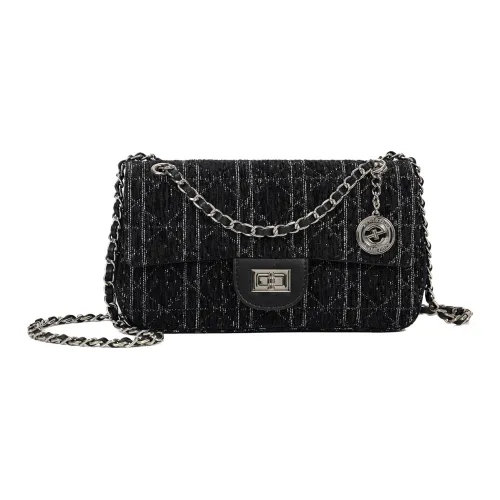 JANITINO Полиуретан ПУ (полиуретан) Сумка через плечо Стандартная Женская Черная