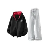 Чёрный топ + серые штаны Фотиния