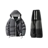 Серый + Черный Джинсы с Флисовой Подкладкой